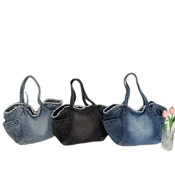 Custom Denim Shopping Tote ZG20250821A2