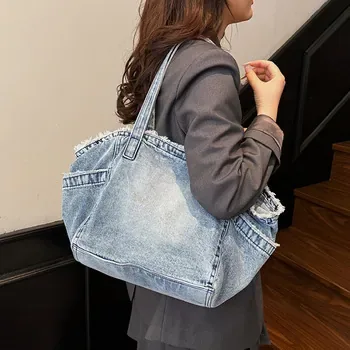 Custom Denim Shopping Tote ZG20250821A2