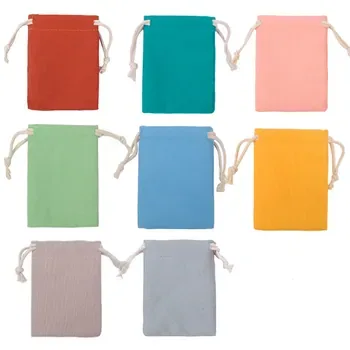 Custom Pink Cotton Canvas Drawstring Gift Bag