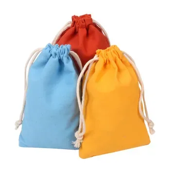 Custom Pink Cotton Canvas Drawstring Gift Bag