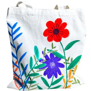 White Canvas Hand-Painting Gift Tote