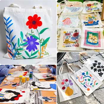 White Canvas Hand-Painting Gift Tote