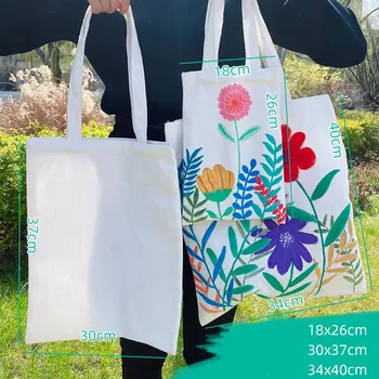 White Canvas Hand-Painting Gift Tote