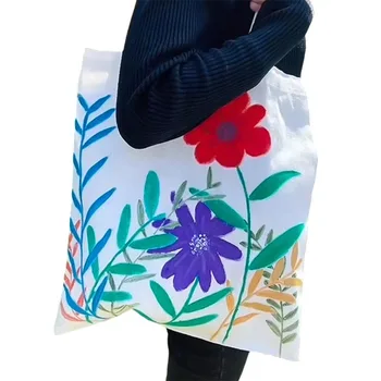 White Canvas Hand-Painting Gift Tote