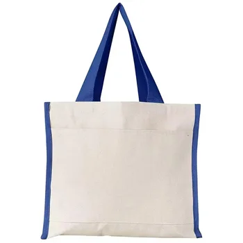 Embroidered Square Canvas Shopping Tote