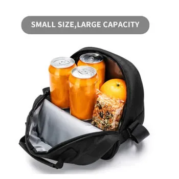 Custom Insulated Black 600D Lunch Cooler Bag