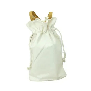 Custom White Cotton Canvas Drawstring Gift Bag