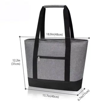 Custom Waterproof Insulated Zippered Oxford Food Delivery Cooler Bag