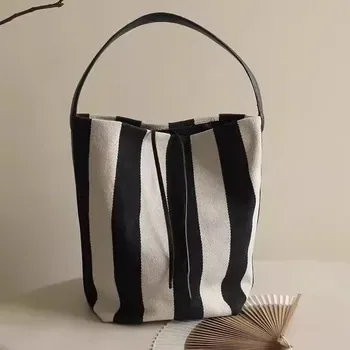 Custom Striped Canvas Shopping Bag