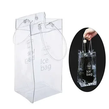 Clear PVC Wine Bottle Ice Carrier
