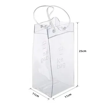 Clear PVC Wine Bottle Ice Carrier