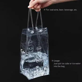 Clear PVC Wine Bottle Ice Carrier