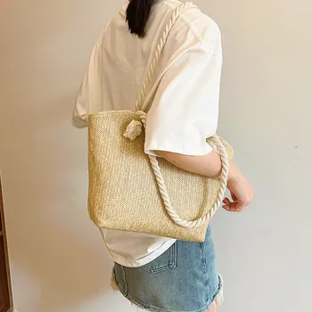 Custom Straw Shopping Tote