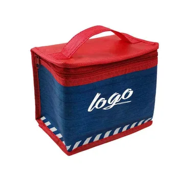 Striped Non-Woven Insulated Cooler Tote