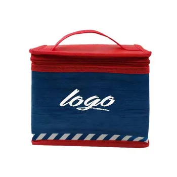 Striped Non-Woven Insulated Cooler Tote