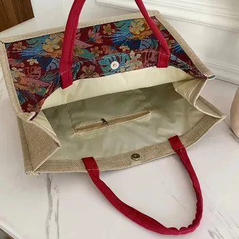 Canvas Shopping Handbag with Logo