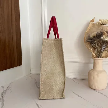 Canvas Shopping Handbag with Logo