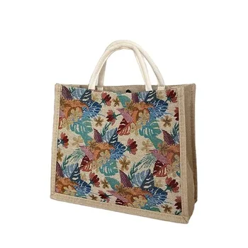 Canvas Shopping Handbag with Logo