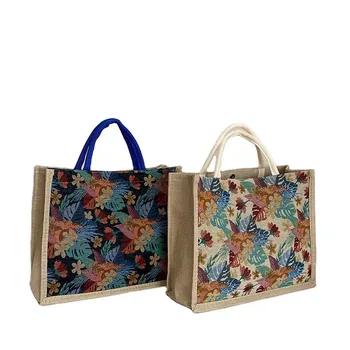 Canvas Shopping Handbag with Logo
