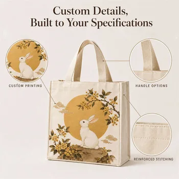 Floral-Print Heavy-Duty Canvas Grocery Bag