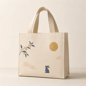 Floral-Print Heavy-Duty Canvas Grocery Bag