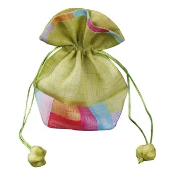 Custom Striped Polyester Drawstring Bag