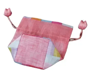 Custom Striped Polyester Drawstring Bag