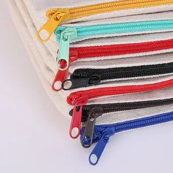 Canvas DIY Pencil and Makeup Zipper Pouch