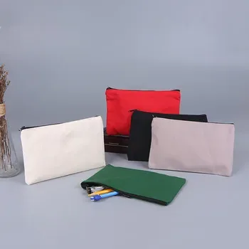 Canvas DIY Pencil and Makeup Zipper Pouch