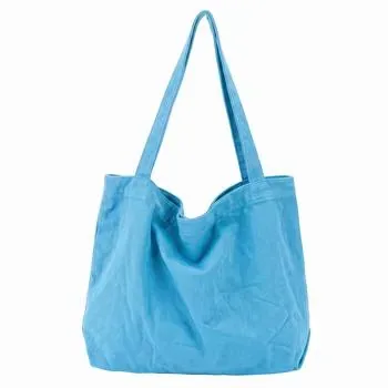 Yellow Canvas Shoulder Tote with Pocket
