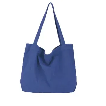 Yellow Canvas Shoulder Tote with Pocket