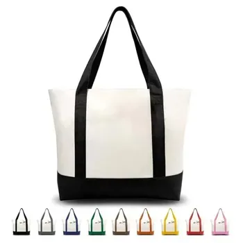 Custom White Cotton Canvas Shopping Tote ZG20240312M2