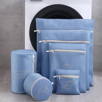 Embroidered Polyester Mesh Laundry Wash Bag