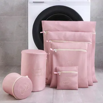 Embroidered Polyester Mesh Laundry Wash Bag