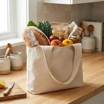 Cotton Vest Tote with Inside Pocket