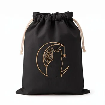 Halloween Canvas Candy Drawstring Pouch