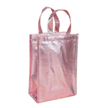Pink Foil-Lined Insulated Tote Bag