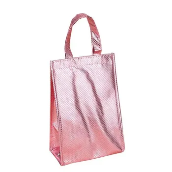 Pink Foil-Lined Insulated Tote Bag