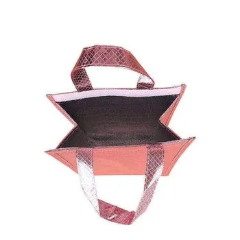 Pink Foil-Lined Insulated Tote Bag
