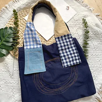 Canvas Shopping Tote with Inside Pockets