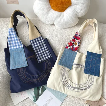 Canvas Shopping Tote with Inside Pockets