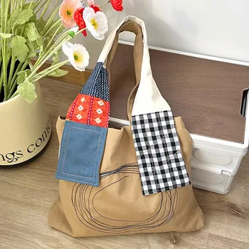 Canvas Shopping Tote with Inside Pockets