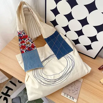 Canvas Shopping Tote with Inside Pockets