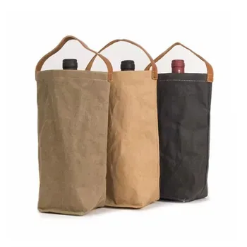 Custom Red Tyvek Wine Bottle Bag