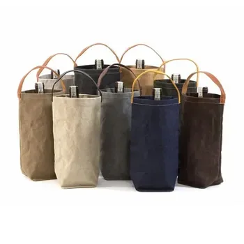 Custom Red Tyvek Wine Bottle Bag