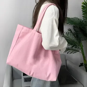 Custom Pink Cotton Canvas Shopping Tote