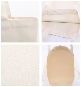 Letter-Print Canvas Shoulder Shopping Bag
