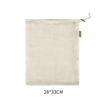 Custom Mesh Drawstring Natural Cotton Produce Bag ZG20241025M2