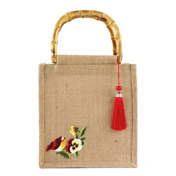 Custom Black Jute Grocery Tote