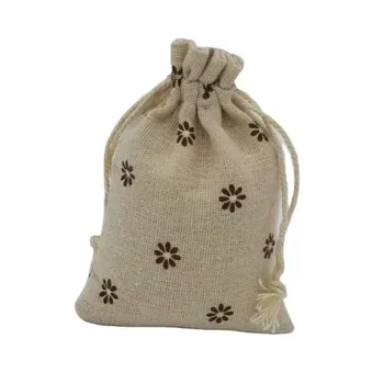 Cotton Linen Organizer Drawstring Pouch